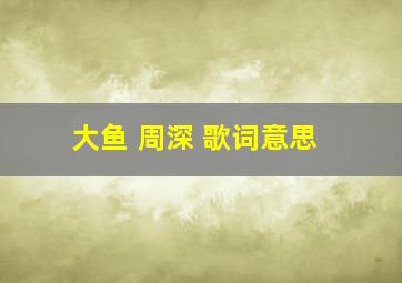 大鱼 周深 歌词意思